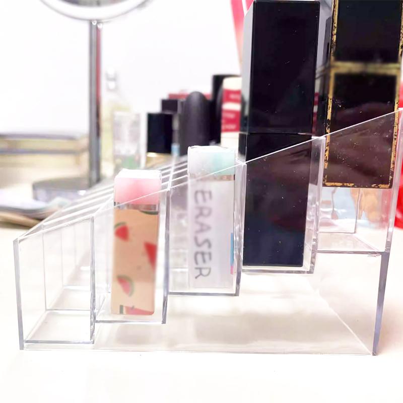 9/40 Grid Household Transparent Lipstick Storage Rack Organizing Box Plastic Desktop Lipstick Sorting Rack Cosmetics Storage Box