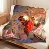 Anime L-Look B-Back Throw Flannel Blanket Suitable for Sofas Beds Offices Travel, Camping Chairs