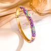 Bracelet Retro Flower Branches Small Opening Enamel Color Bracelet Court Style Simple Design Niche Does Not Fade Accessories