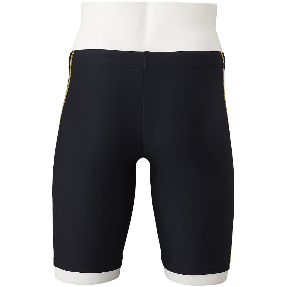 MIZUNO Half Spats N2JB1621 Black x Size for and Gym Use Men's (Inseam 23cm) 94 Yellow, M, Swimming, Fitness,