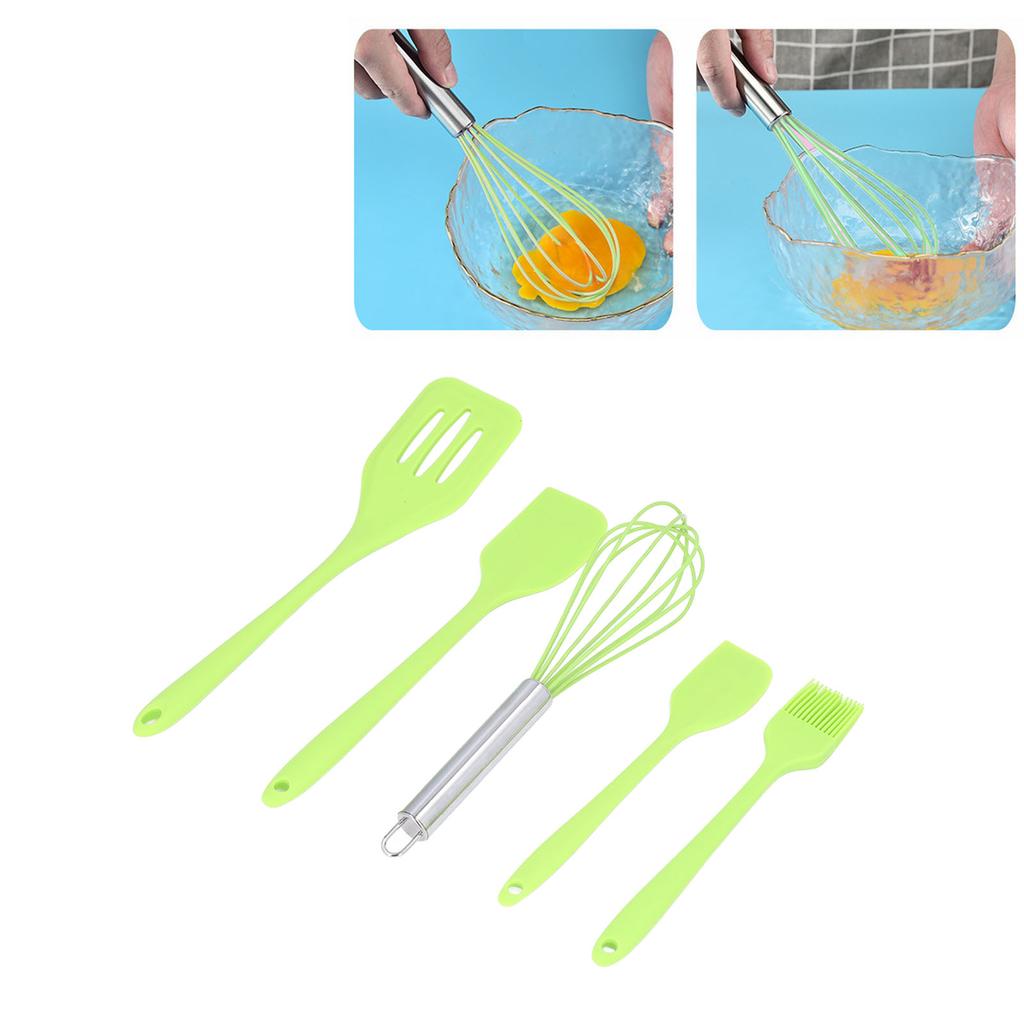 5pcs Silicone Kitchen Utensils Set Safe Heat Resistant Easy Cleaning Silicone Kitchenware Cooking Utensils Kit