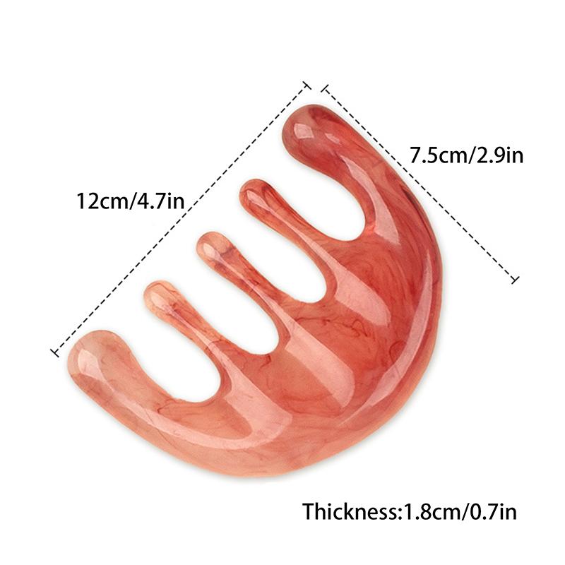 Head Acupoint 5-Tooth Meridian Blood Massage Comb Resin Large-Tooth Head Massage Tool 5-Paw Half Round Shape Comb