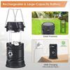 Solar Portable LED Lantern Telescopic Flashlight USB Rechargeable Torch Tent Lamp Outdoor Camping Emergency Work Light