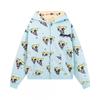 Y2K Double Hooded Zip Sweatshirt American Loose Fit Streetwear Teens