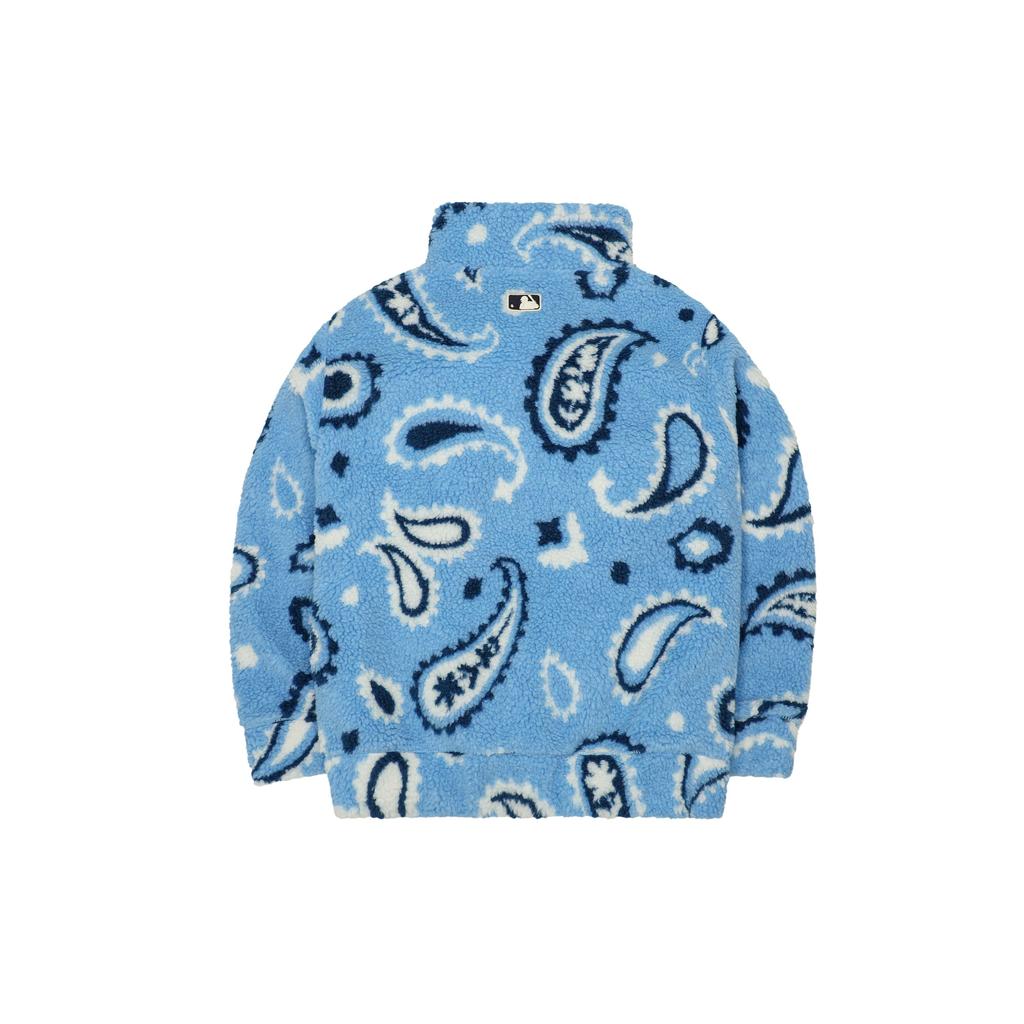 MLB Los Angeles Dodgers Cashew Flower Windproof Warm Loose Plush Jacket Unisex Jacket Light-Blue 3AFDI0126-07BLL