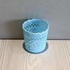4‑Color Option Single Heart‑Shaped Hollow Lace Plastic Pencil Holder, Cute Desktop Stationery Storage Cup for Office & Study