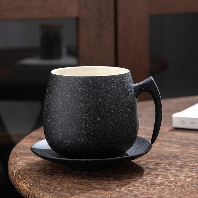 

Creative Ceramic Office Mug Creative Boutique Ceramic Office Mug Coffee Mug with A Cup Seat Lightweight Luxury Retro Office New 320ML