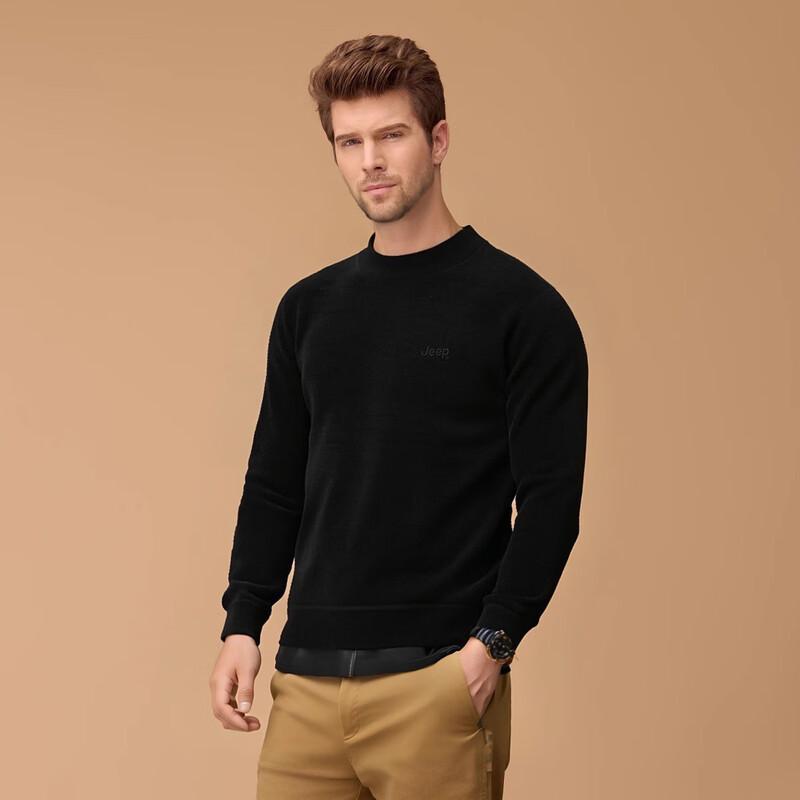 JEEP Men's Fleece Lined Crew Neck Sweater