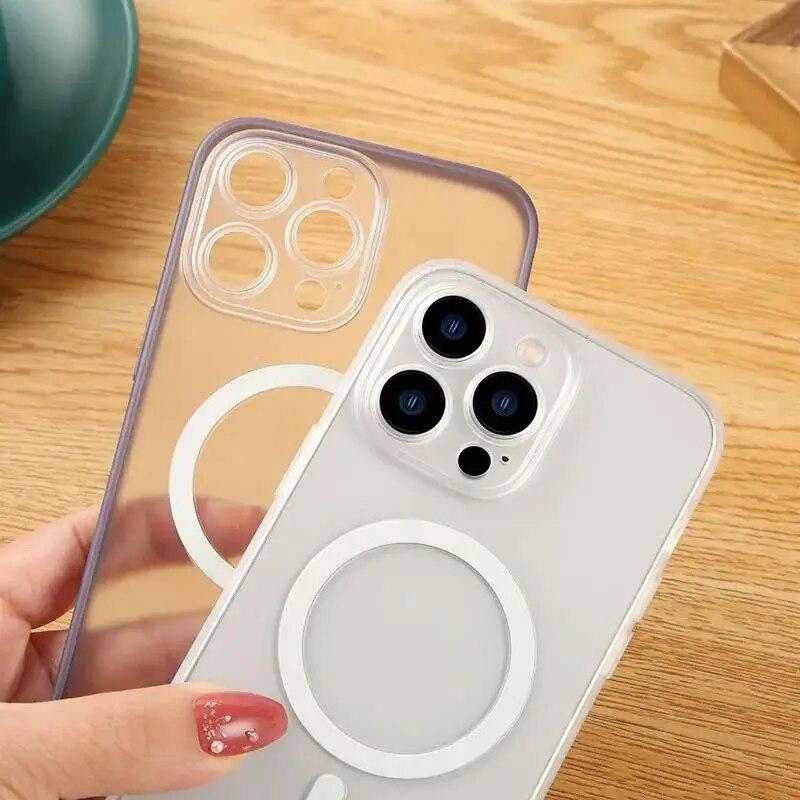 Luxury Ultra Thin Matte Magsafe Magnetic PC Hard Case For iPhone 15 14 13 12 11 Pro Max Frosted Coque Case For iPhone 15 14 Plus