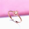 Purple Gold Lucky Grass Ring Fashion Rose Gold Plated Hollow Flower Ring Women