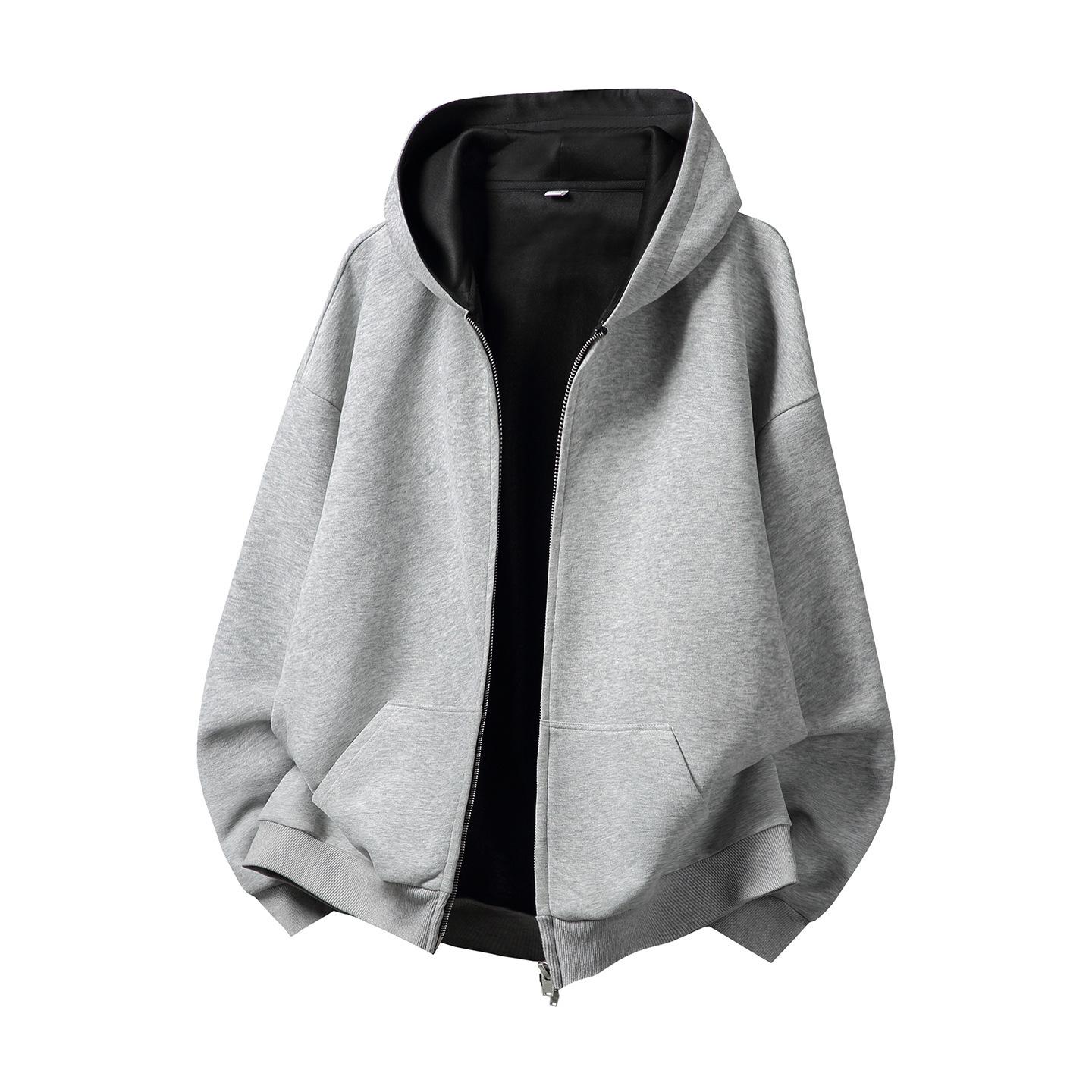 

Men s Spring Heavyweight Color-Block Hooded Cardigan Jacket Medium