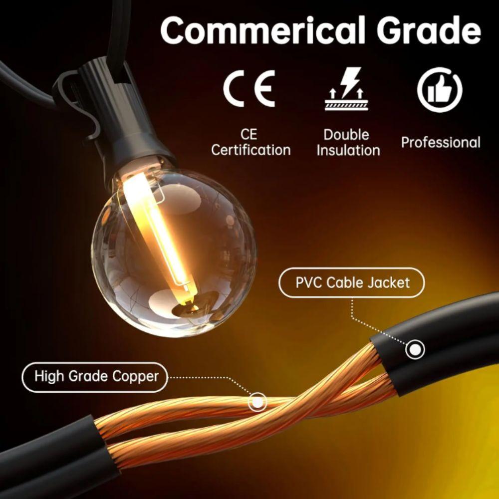 Wide Voltage Output G40 LED Globe String Lights Waterproof Bulbs  Christmas Party