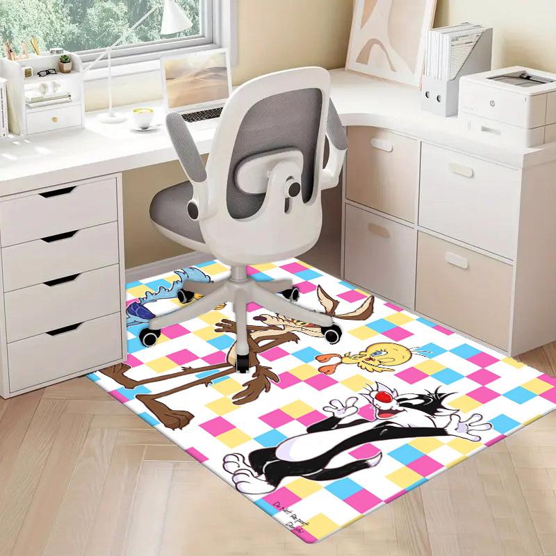 1pc Office Carpet Chair Mats Looney Tunes Characters Perfect for Office Chairs, Living Rooms, Or Bedrooms,Polyester Carpet.HDT108