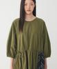 STUDIO TOMBOY 3/4 Sleeve Waist String Dress_Khaki 9106241201