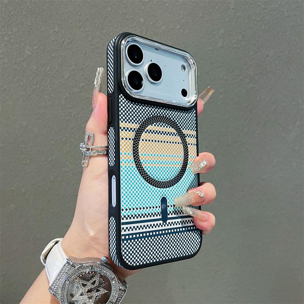 Slim Magnetic Striped Pattern Case for For Iphone 17 Pro Max Air 16 1 14 13 12 11 for  Shockproof Ultra Thin Colorful Cover