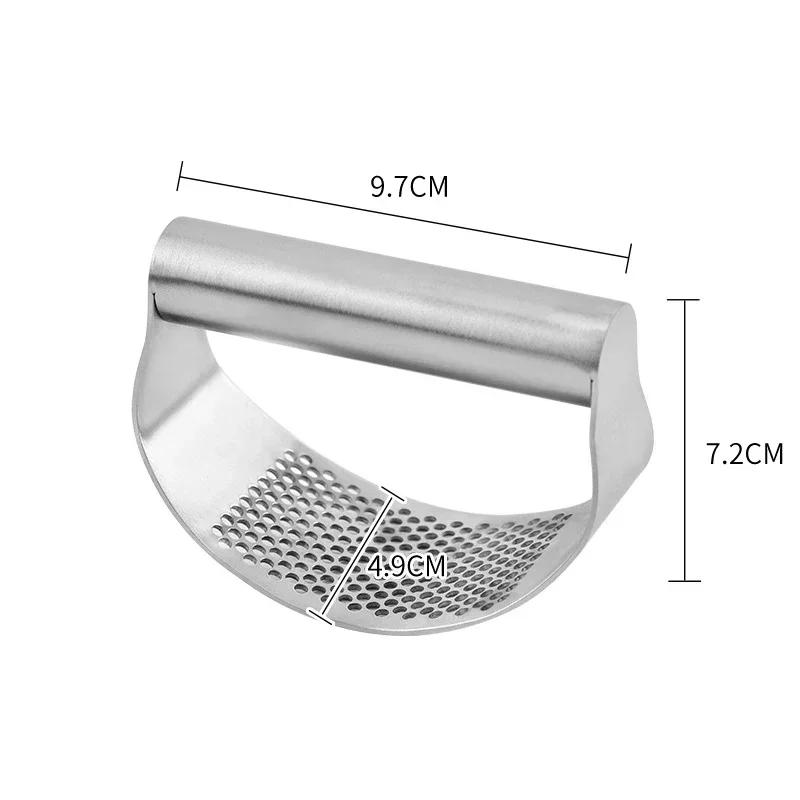Stainless Steel Garlic Press Manual Grinding Chopper Garlic Ginger Press Multi-function Grinding Slicer Kitchen Gadgets