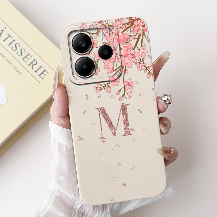 For Xiaomi Redmi Note 14 4G Case Global Cover Luxury Crown Flower Letters Soft Silicone Phone Case For Redmi Note14 4G 2025 Capa