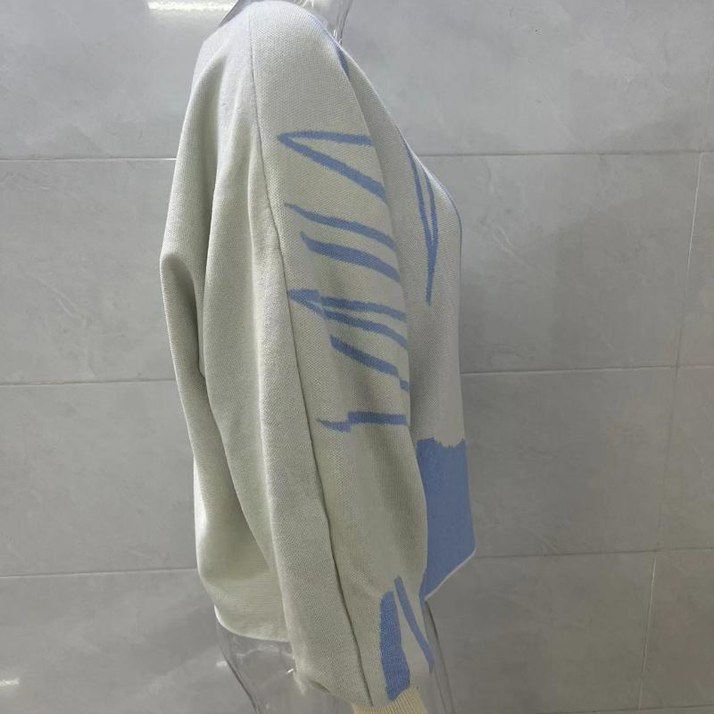 IHUASU Loose Pullover Knit Sweater Women Lantern Sleeve Design Sweater