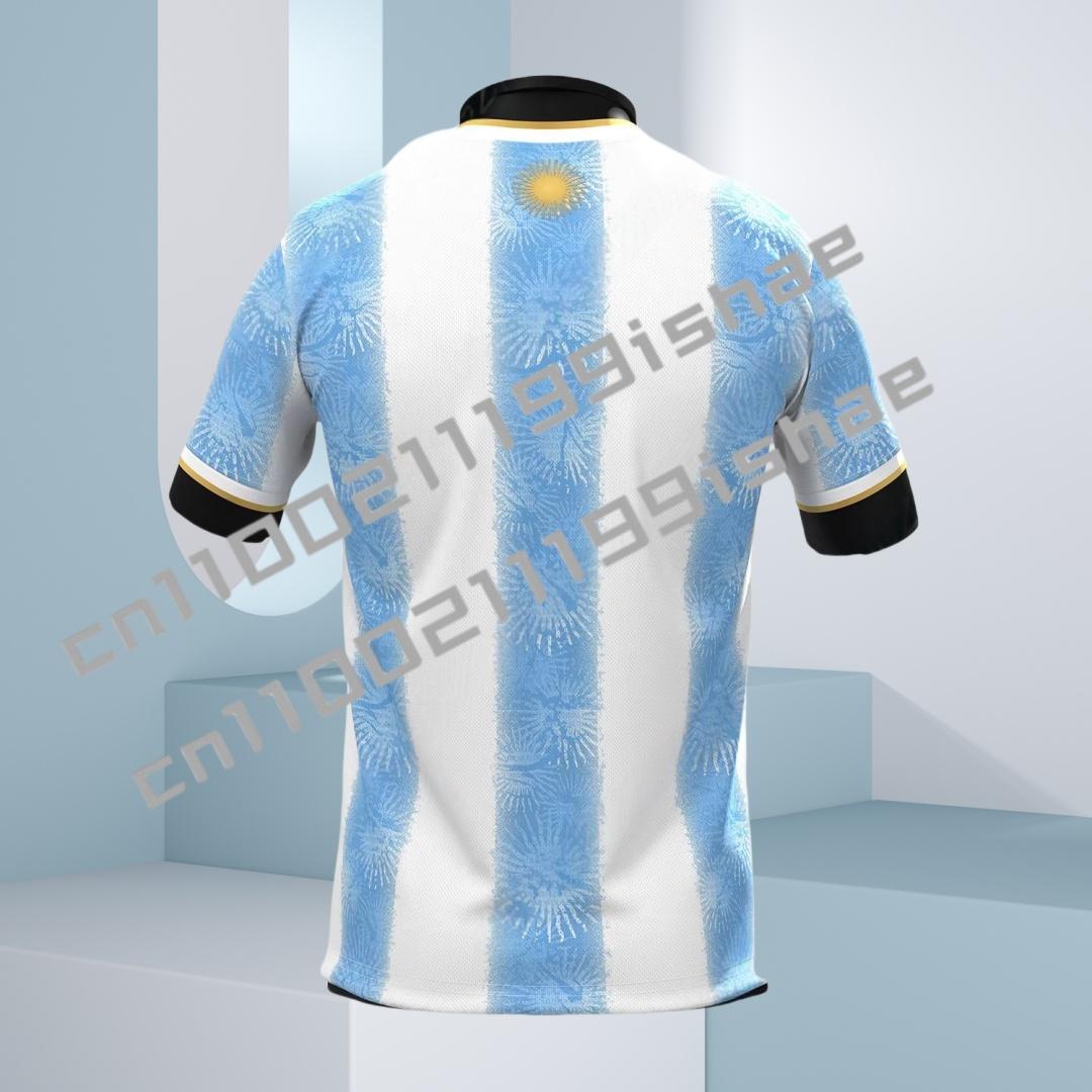 2026 Neues Sommer Argentinien Herren Kurzarm T-Shirt 3D Gedruckt Benutzerdefiniert Modisch Street Sports Rundhals Fußballtrikot 6XL