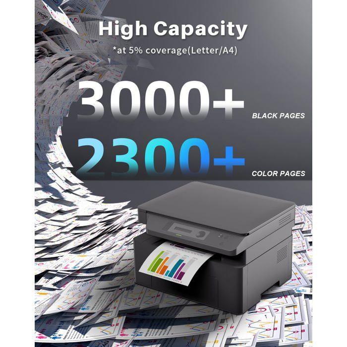 Compatible Toner - COMPTOIR DES PARISIENNES - TN-247 - Pack of 5 - CMYK - 3000 Pages Black