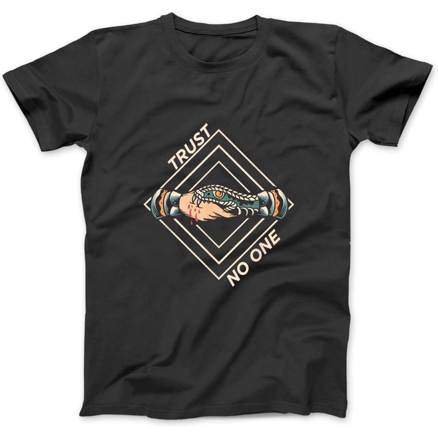 

Trust No One _ Snake Biting Hand _ Betrayal T-Shirt Sweatshirt Hoodie Tanktop for Men Women Kids Black XXXXXL різнокольоровий