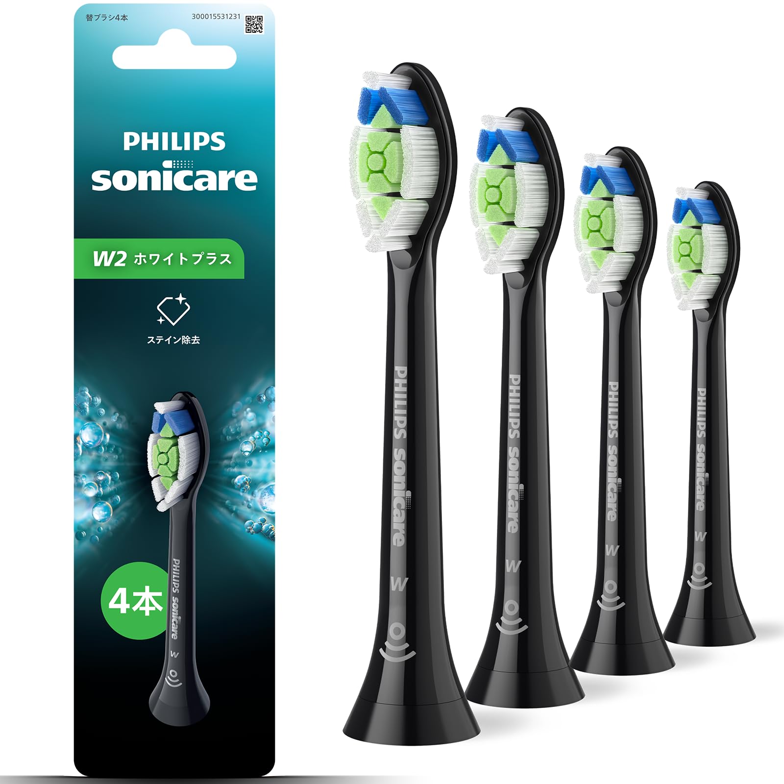 

Product Stain Philips Sonicare W2 White Plus Regular Replacement Brush Heads Authentic Product Black [Genuine - Removal] (4 pieces) - HX6064/91 чёрный