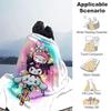 1pc My Melody and Kuromi Dripping Blanket, Soft Throw for Room Decor, Perfect Gift for Family and Friend, Living Room, Travel, Camping, Car Blankets,