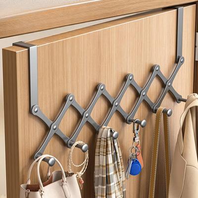 Scalable Hook Behind The Door Carbon Steel No Punching Required Cabinet Coat Hook Waterproof Wear-resisting Bedroom Storage Rack