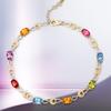BELLA BOX New Fashion Personality Rainbow Seven-color Plated 18K Gold Color Treasure Bracelet Female Imitation Tourmaline Hand Jewelry