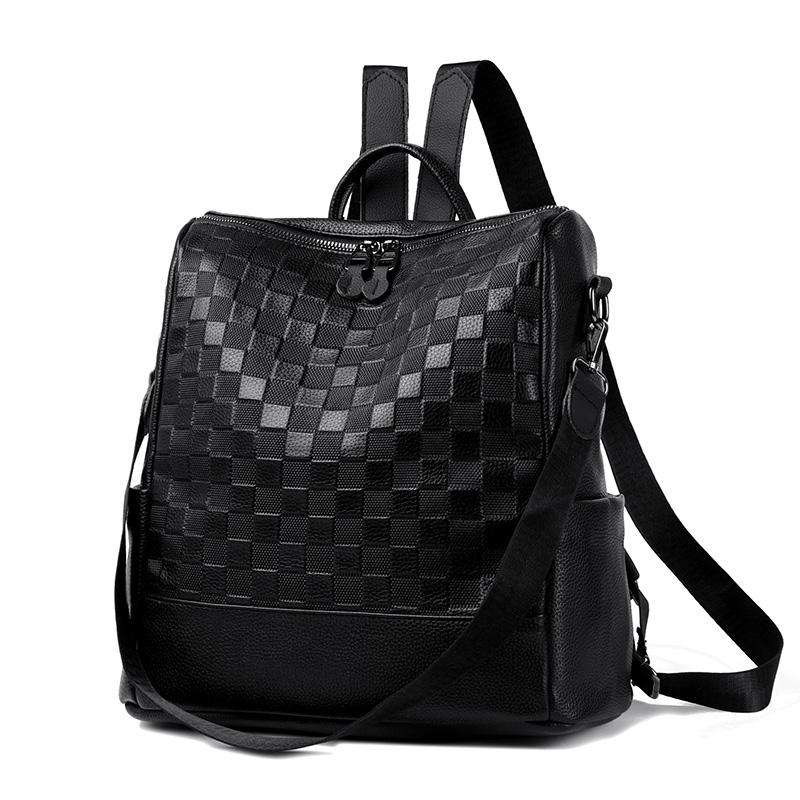 Fashion Backpack Female Soft Leather Rucksack Women Shoulder Bag Ladies Travel Back Pack Large Capacity Dayback Bookbag for Girl