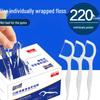 220 Floss Picks: Ultra-Fine Oral Care Picks with Flat String and Interdental Brush for Teeth Cleaning