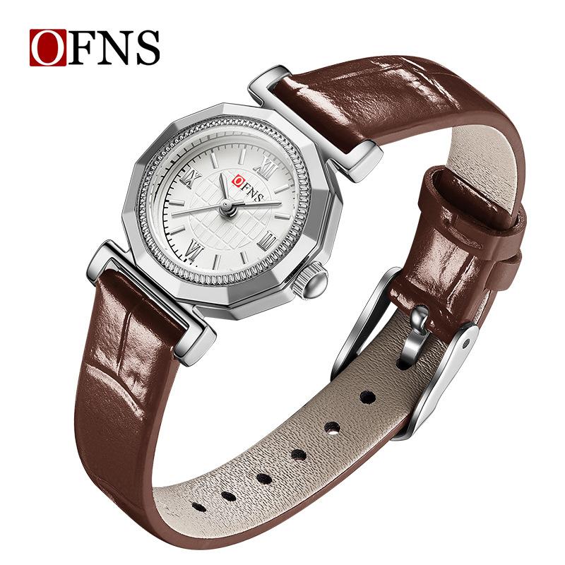 Ofns Women's Vintage Roman Numeral Quartz Watch Fashion Retro Dial, Waterproof, Small Casual Everyday Wristwatch for Ladies