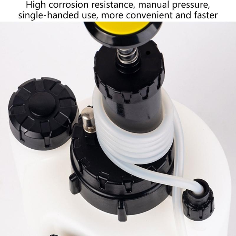 Brake Bleeding Tool 3L Capacity with 4 Universal Connector Ergonomic Design Fluid Evacuators for DIY Auto Maintenance