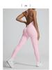 Nahtloser Hochelastischer Yoga-Jumpsuit mit Cross-Back-Design