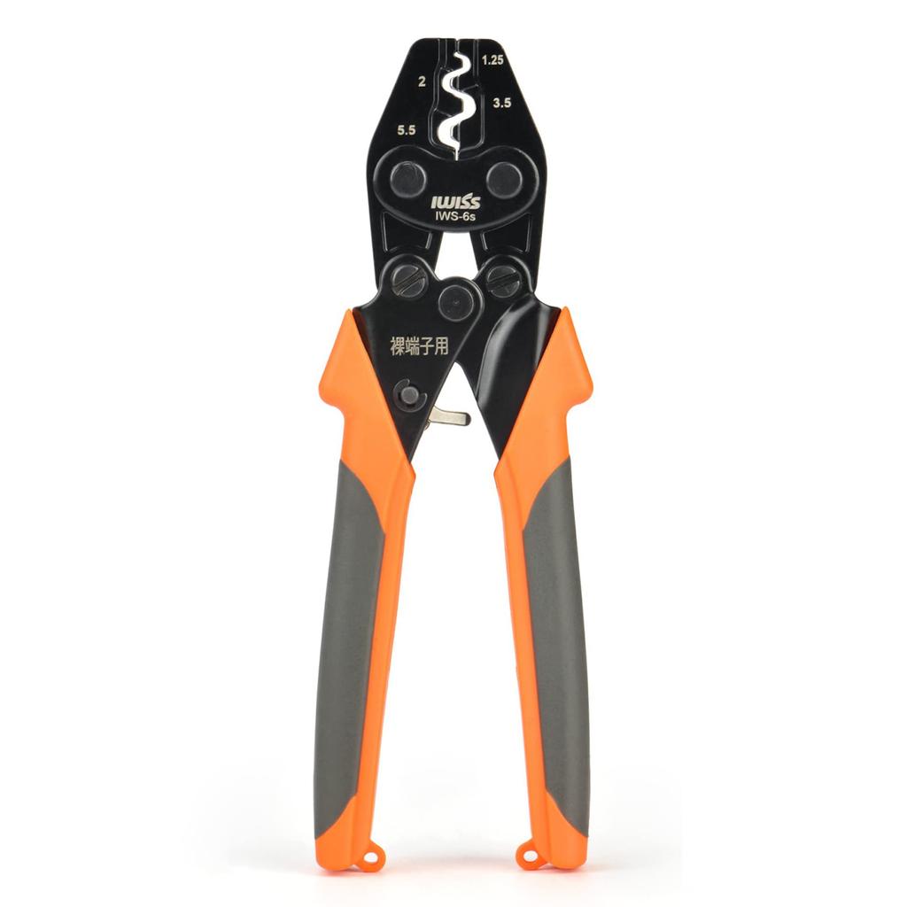 IWISS IWS-6S Crimping Tool for Bare Crimp Terminals and Sleeves, Compatible with 1.25/2/3.5/5.5 sq.