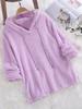 Hot Item Solid Color Long Sleeved Hooded Fuzzy Double-sided Plush Hoodie Pajamas for Women Hoodies