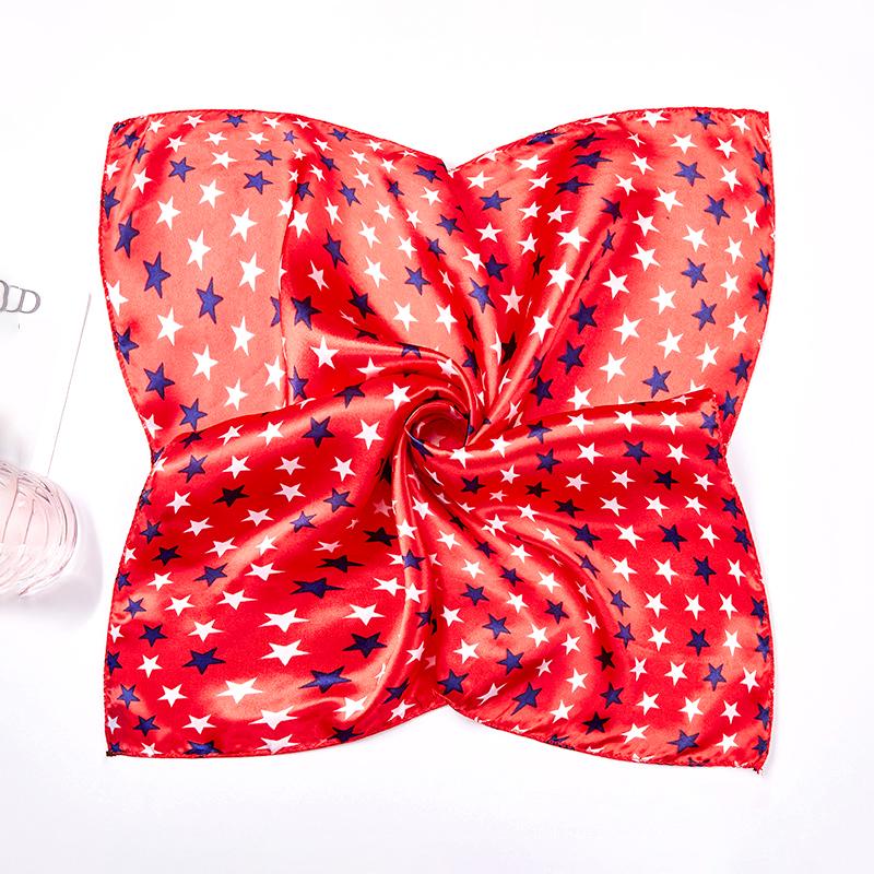 1 Peça Bandana Comissários de Bordo 50x50CM Moda Poliéster Elegante Lenços Quadrados Hijab Femininos