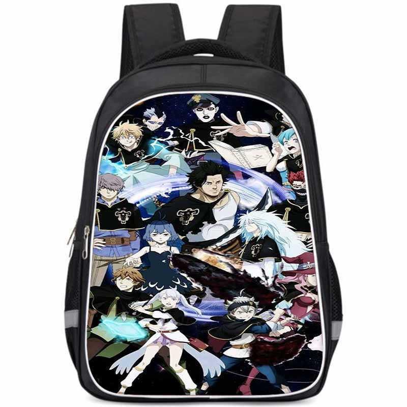 Černý čtyřlístek Velkokapacitní lehký školní batoh pro děti chlapce a dívky Oxfordová látka