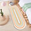 Imitation Cashmere Cartoon Pattern Bedside Carpet Plush Doormat Oval Bedroom Rug  Sofa Area