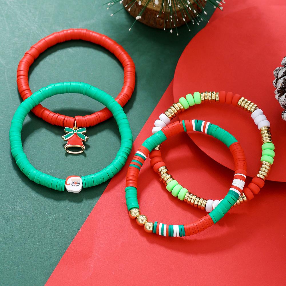 Christmas Bracelet Set Holiday Ornaments Snowman Santa Bracelet