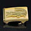 Fibbia Automatica per Cintura in Acciaio Inossidabile con Design Animale - Accessorio da Uomo Tigre Coccodrillo