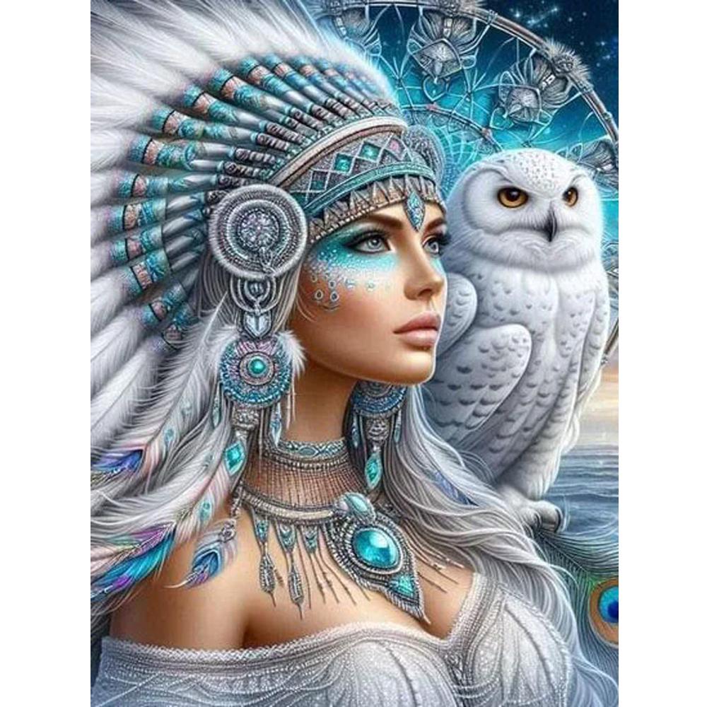 Fantasy Woman And Owl DIY Diamond Painting New 2024 Cross Stitch Mosaic Diamond Embroidery Sale For Home Decor Gift J3976