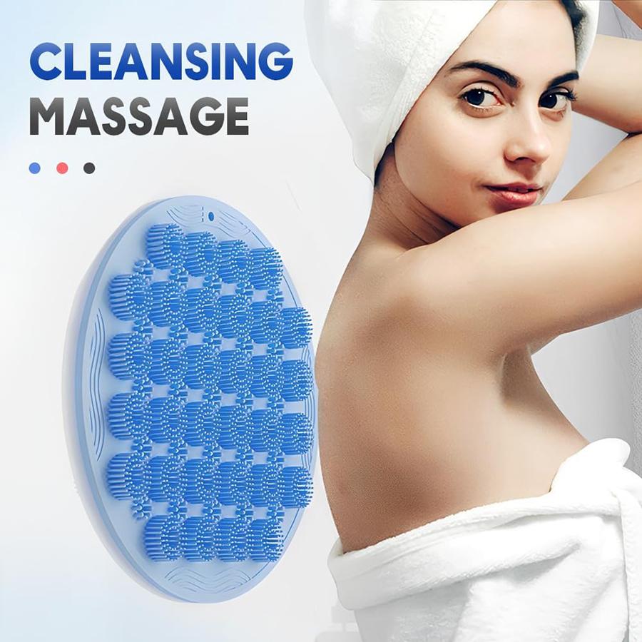 Shower Foot Scrubber Mat with Non-Slip Suction Cups,  Foot Scrubber Mats Silicone Shower Wall Mounted Back Scrubbers Massage Pad