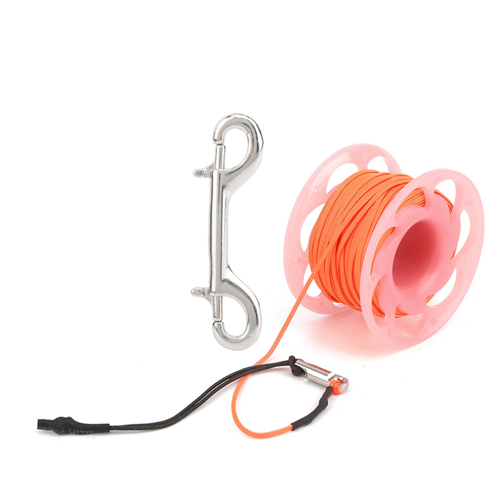 30m Plastic Wire Reel Dual Heads Hook Diving Marker Buoy Rope Wheel Guide Thread Spool Pink