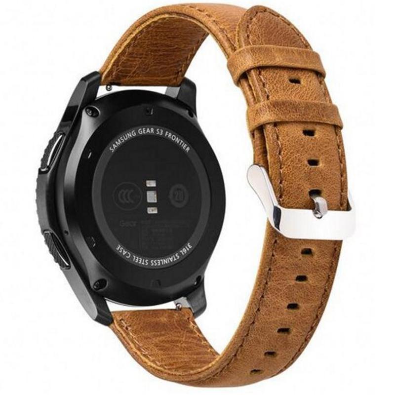 

22mm Crazy Horse Texture Leather Smart Bracelet Strap for Huawei Watch GT Dark Brown