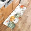 Fall Pumpkins Eucalyptus Leaves Kitchen Mat Home Decor Farmhouse Corridor Balcony Rusgs Anti-slip Bedroom Mat Autumn Decorations