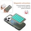For iPhone 17 Pro Case Carbon Fiber Texture Leather Back Cover with Magnetic Detachable Suction Cup