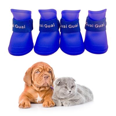 Dog Shoes Anti-Slip Silicone Boots Paw Protector with Adjutable Strap Outdoor Walking Booties for Small & Medium Pets