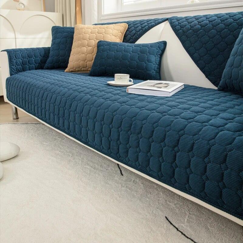 Tjock plysch soffhandduk Europeisk universal sofföverdrag Halkbeständigt sofföverdrag Soffhandduk för dekorkudde i vardagsrummet