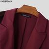 Incerun Lapel Long Sleeve Men Mesh Patchwork See Through Casual Thin Blazer Coats
